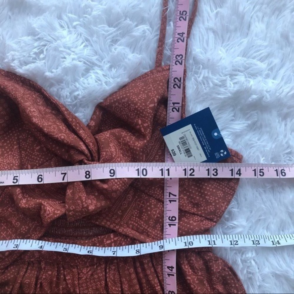 FLASH SALE ITEM! BOHO BURNT ORANGE ROMPER WITH POCKETS & CUTOUT - Picture 9 of 11
